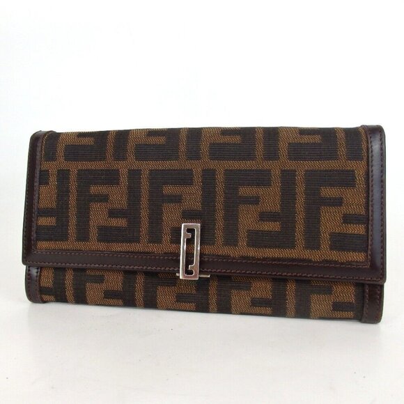 Authentic FENDI Zucca wallet canvas - Picture 1 of 8